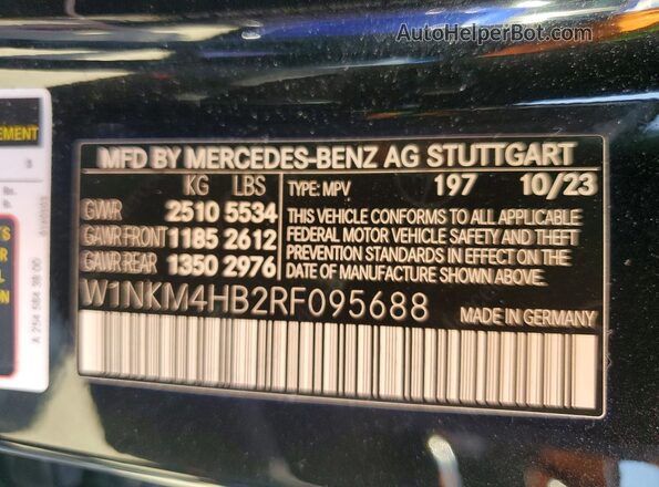 W1NKM4HB2RF095688 2024 MERCEDES-BENZ GLC-CLASS Black Widok naklejki z numerem VIN
