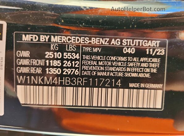 W1NKM4HB3RF117214 2024 MERCEDES-BENZ GLC-CLASS Black Widok naklejki z numerem VIN