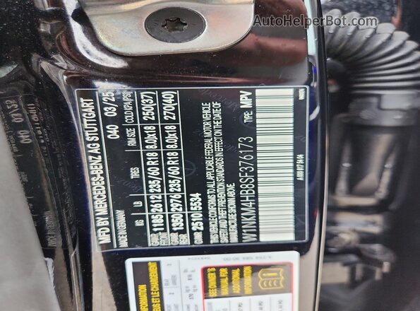 W1NKM4HB8SF376173 2025 MERCEDES-BENZ GLC-CLASS Black VIN კოდის სტიკერის ხედი