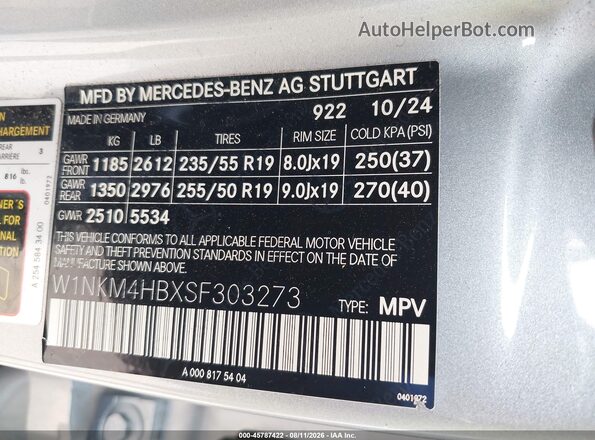 W1NKM4HBXSF303273 2025 MERCEDES-BENZ GLC 300 Silver Вид підкапотного простору