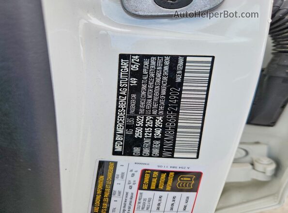 W1NKM8HB6RF214902 2024 MERCEDES-BENZ GLC-CLASS White VIN კოდის სტიკერის ხედი