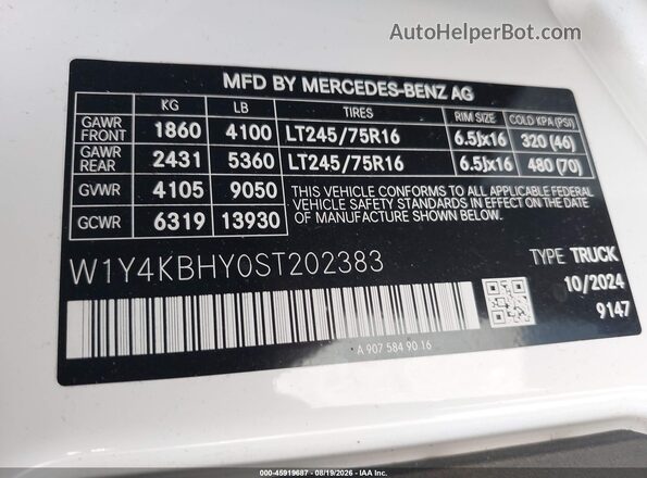 W1Y4KBHY0ST202383 2025 MERCEDES-BENZ SPRINTER White Շարժիչի բաժամունքի տեսք