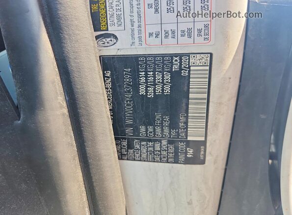 W1YV0CEY4L3728974 2020 MERCEDES-BENZ METRIS White Вид наклейки з VIN-кодом
