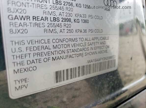 WA15AAFY3N2089722 2022 AUDI Q5 Gray Vista del compartimento del motor
