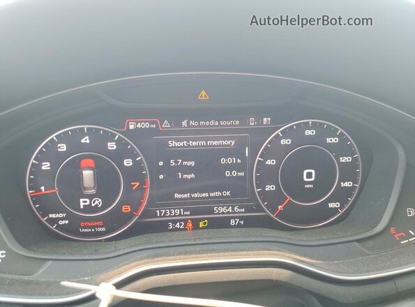 WA18NAF48JA086670 2018 AUDI A4 White Instrument cluster view
