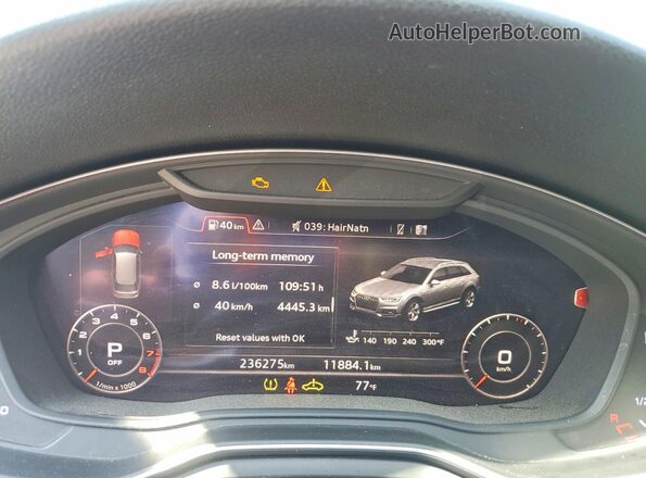 WA19NAF49JA028975 2018 AUDI A4 Угольный Вид щитка приборов