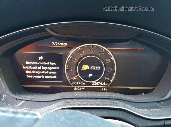 WA1A4AFY0J2001211 2018 AUDI SQ5 Black Widok zestawu wskaźników