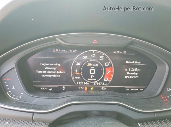 WA1A4AFY2J2009651 2018 AUDI SQ5 Gray ხელსაწყოთა პანელის ხედი