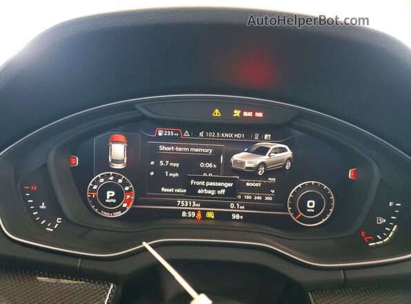 WA1A4AFY4J2190171 2018 AUDI SQ5 Gray Вид щитка приладів