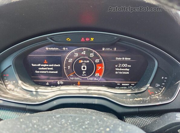 WA1A4AFYXJ2009767 2018 AUDI SQ5 Gray Вид щитка приладів