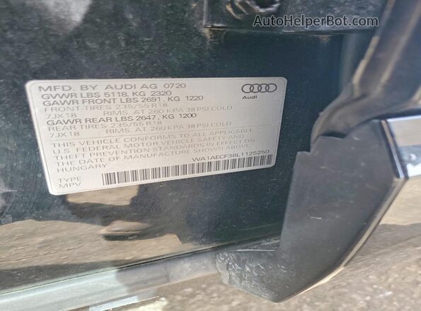 WA1AECF38L1125250 2020 AUDI Q3 Black Вид підкапотного простору