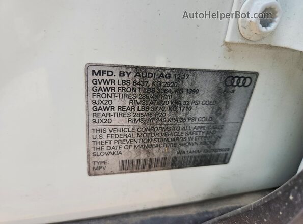 WA1AHAF73JD026023 2018 AUDI Q7 White Панорамний вид салону 360°