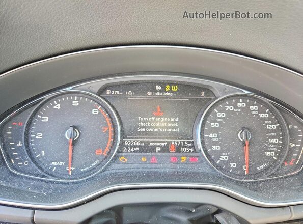 WA1ANAFY5K2118992 2019 AUDI Q5 Black Вид щитка приладів