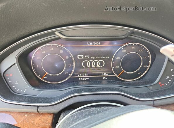 WA1ANAFY7J2003650 2018 AUDI Q5 Black Vista del cuadro de instrumentos