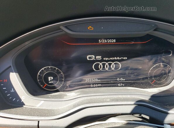 WA1ANAFY9J2017291 2018 AUDI Q5 White ხელსაწყოთა პანელის ხედი