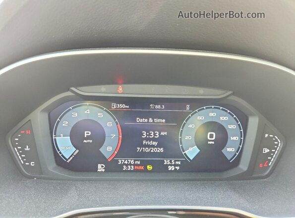 WA1AUCF36N1017442 2022 AUDI Q3 White Вид щитка приладів