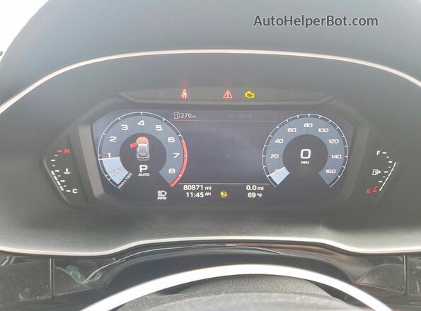 WA1AUCF3XM1065475 2021 AUDI Q3 White ხელსაწყოთა პანელის ხედი