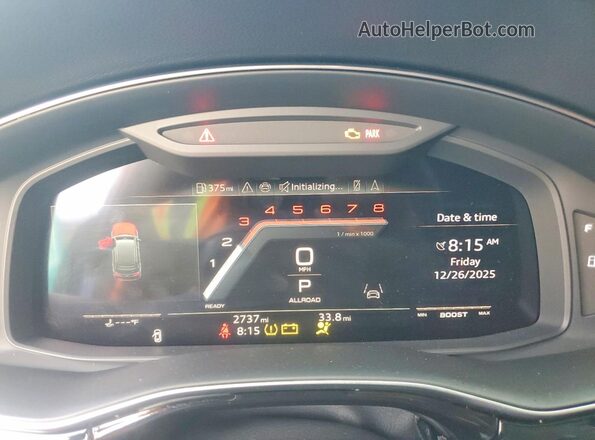 WA1AWBF78SD010316 2025 AUDI SQ7 Gray Instrument cluster view