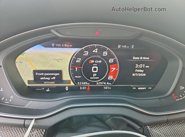 WA1B4AFY6K2040360 2019 AUDI SQ5 Серебряный Вид щитка приборов
