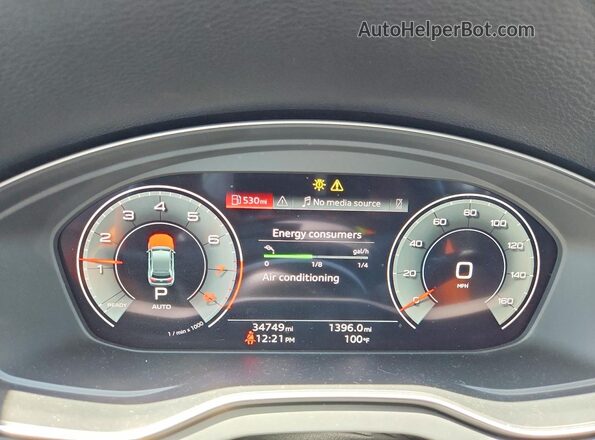 WA1BAAFY2M2035653 2021 AUDI Q5 Black Vista del cuadro de instrumentos