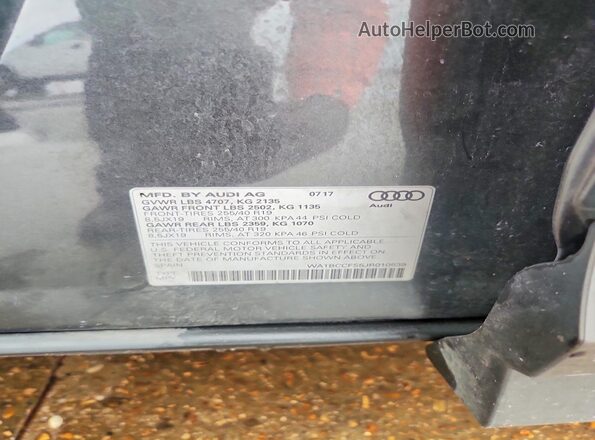 WA1BCCFS5JR010539 2018 AUDI Q3 Gray VIN sticker view