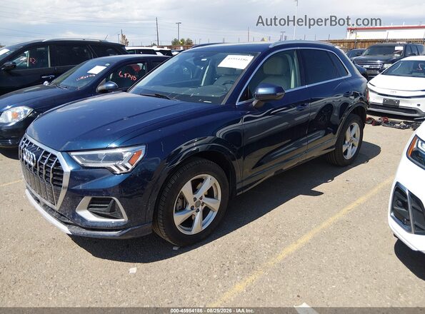 WA1BECF30L1102954 2020 AUDI Q3 Dark Blue Առջևի ձախ երեք քառորդ տեսարան