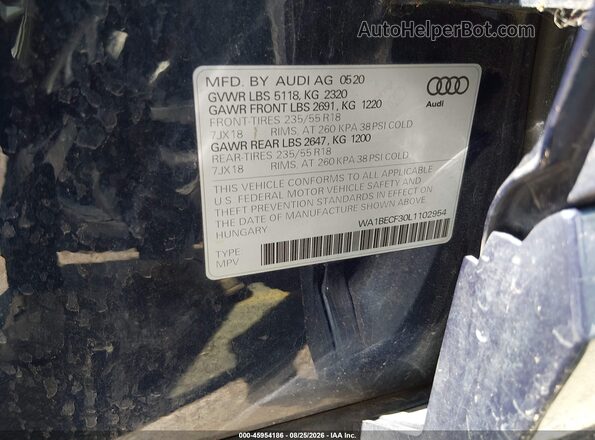 WA1BECF30L1102954 2020 AUDI Q3 Dark Blue Շարժիչի բաժամունքի տեսք