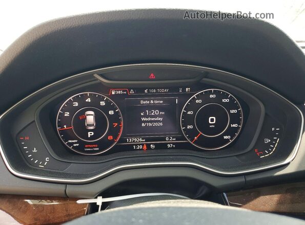 WA1BNAFY2K2017543 2019 AUDI Q5 Black Սարքավորումների վահանակի տեսք