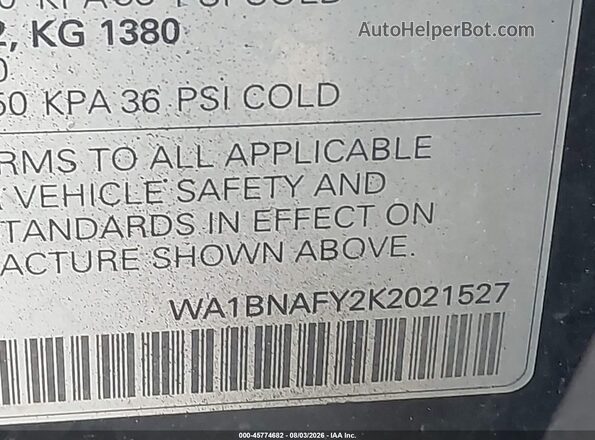 WA1BNAFY2K2021527 2019 AUDI Q5 Black Вид підкапотного простору