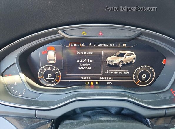 WA1BNAFY3L2000719 2020 AUDI Q5 Gray ხელსაწყოთა პანელის ხედი