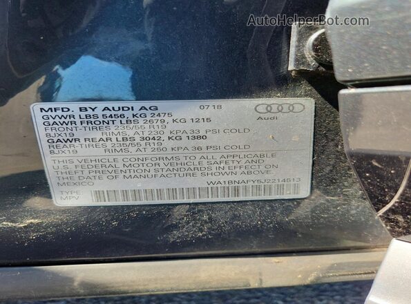 WA1BNAFY5J2214513 2018 AUDI Q5 Blue Սալոնի 360 աստիճան տեսք
