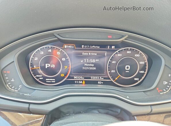WA1BNAFY8K2036713 2019 AUDI Q5 Green Вид щитка приладів