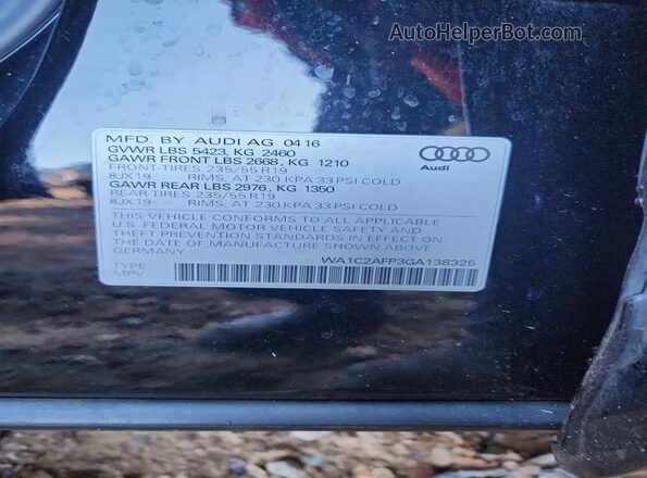 WA1C2AFP3GA138325 2016 AUDI Q5 Black Սալոնի 360 աստիճան տեսք
