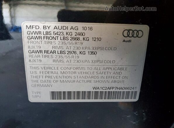 WA1C2AFP7HA066241 2017 AUDI Q5 Charcoal Սալոնի 360 աստիճան տեսք