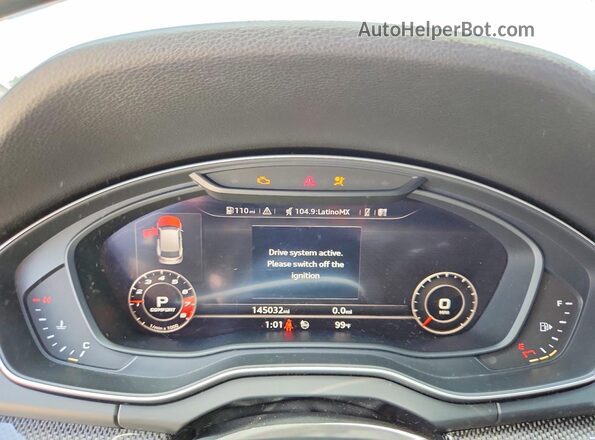 WA1C4AFY4J2088801 2018 AUDI SQ5 Blue Vista del cuadro de instrumentos