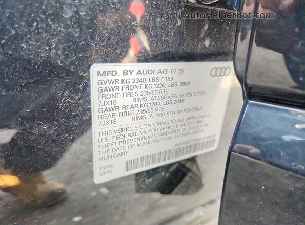 WA1DECF30S1048000 2025 AUDI Q3 Черный Вид наклейки с VIN-кодом