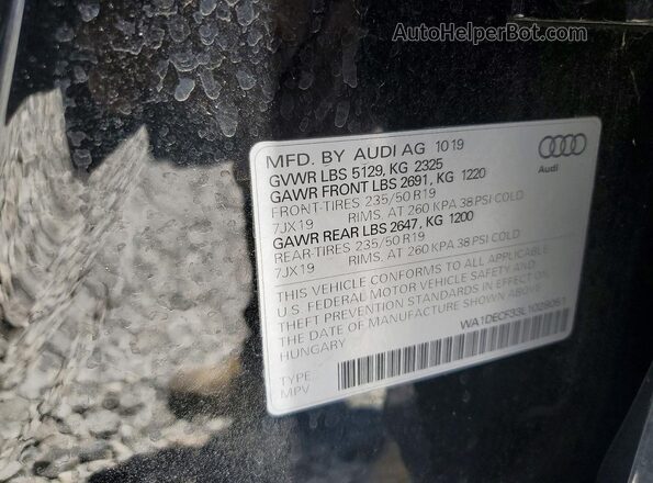 WA1DECF33L1028051 2020 AUDI Q3 Black სალონის 360-გრადუსიანი ხედი