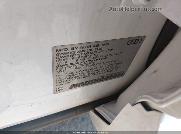 WA1DECF33S1016223 2025 AUDI Q3 White Engine compartment view
