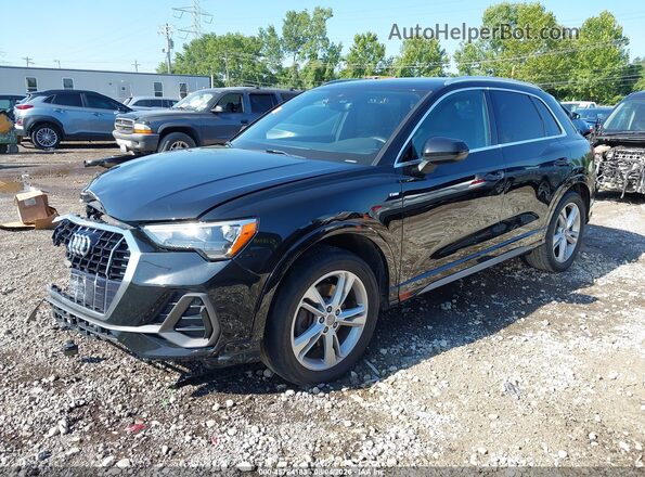 WA1DECF38L1041328 2020 AUDI Q3 Black Առջևի ձախ երեք քառորդ տեսարան
