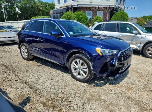 WA1DECF38M1017080 2021 AUDI Q3 Blue Delantero derecho