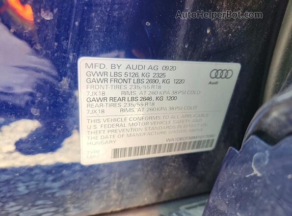 WA1DECF38M1017080 2021 AUDI Q3 Blue Vista interior de 360 grados