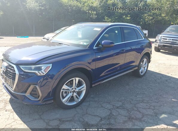 WA1DECF38P1122769 2023 AUDI Q3 Blue წინა მარცხენა ხედი სამი მეოთხედიდან