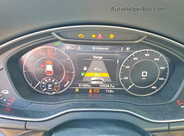 WA1E2AFY0L2046028 2020 AUDI Q5 Blue Vista del cuadro de instrumentos