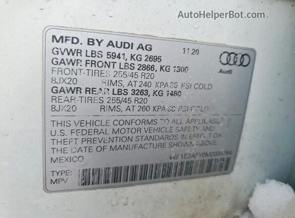 WA1E2AFY0M2034754 2021 AUDI Q5 White 