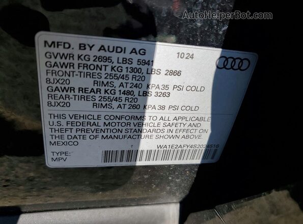 WA1E2AFY4S2024516 2025 AUDI Q5 Black Панорамний вид салону 360°
