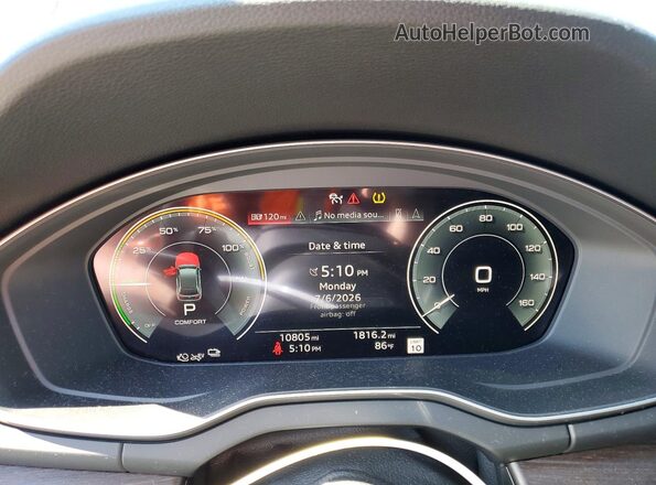 WA1E2AFY4S2024516 2025 AUDI Q5 Black Вид щитка приладів