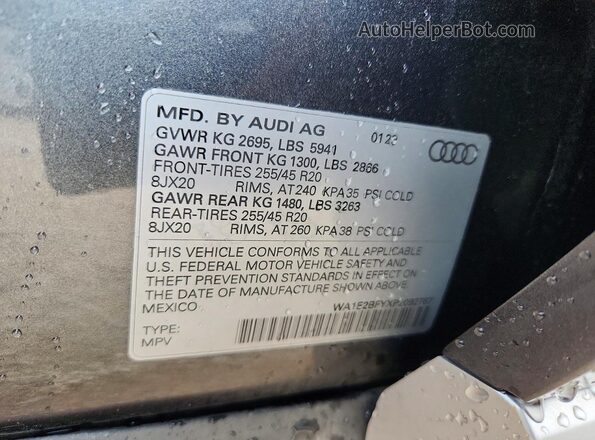 WA1E2BFYXP2092767 2023 AUDI Q5 Серый Вид наклейки с VIN-кодом