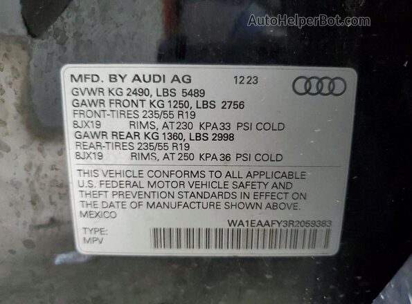 WA1EAAFY3R2059383 2024 AUDI Q5 Black სალონის 360-გრადუსიანი ხედი