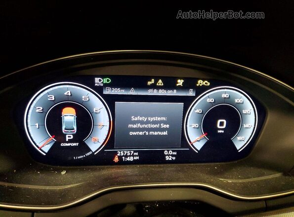 WA1EAAFY4R2053141 2024 AUDI Q5 Blue Instrument cluster view
