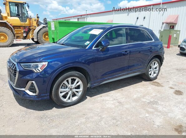 WA1EECF33M1129225 2021 AUDI Q3 Blue Առջևի ձախ երեք քառորդ տեսարան